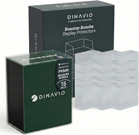 Dinavio Crafthouse 15-Pack PKMN Booster Bundle Protectors PET 0.7mm - مضاد للخدش - حماية من الأشعة فوق البنفسجية - متوافق مع PKMN يحدد ما يصل إلى اللهب الوهمي (لن يناسب الأبطال الصاعدين أو الطلب المثالي) in Kuwait