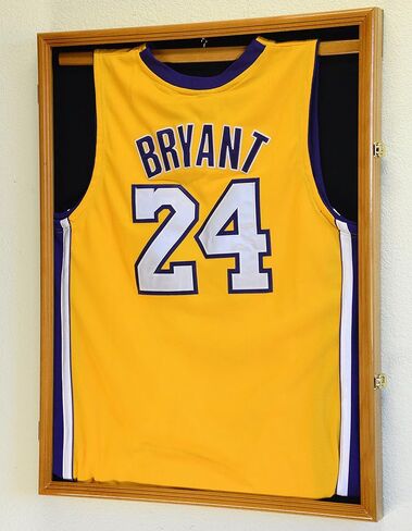 sfDisplay.com,LLC. Basketball Jersey Frame Display Case Cabinet w/ 98% UV Protection -Oak Finished in Saudi Arabia