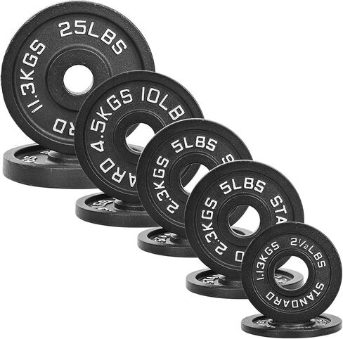 Fitvids Barbell Cast Iron 2-Inch Weight Plates for Strength Training & Weightlifting, 95LB Set in Saudi Arabia