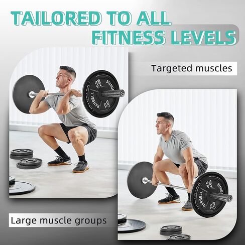 Fitvids Barbell Cast Iron 2-Inch Weight Plates for Strength Training & Weightlifting, 95LB Set in Saudi Arabia