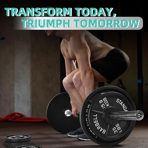 Fitvids Barbell Cast Iron 2-Inch Weight Plates for Strength Training & Weightlifting, 95LB Set in Saudi Arabia