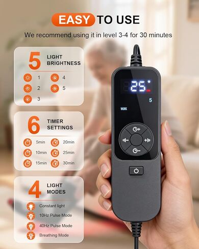 العلاج بالضوء الأحمر للقدمين، 99 مصباح LED للعلاج بالضوء الأحمر والأشعة تحت الحمراء مع 660 نانومتر و850 نانومتر للكاحل، مقاس يصل إلى القدم 12 in Saudi Arabia