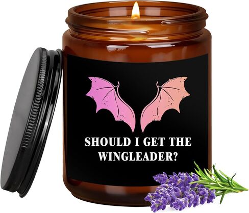 4th Wing Gift Basgiath War College Bookish 7 oz Lavender Scented Candle Relaxation Gifts Book Lover Gift Fantasy & Literature Inspired Scented Jar Candle (Candle-Basgiath War) in Saudi Arabia
