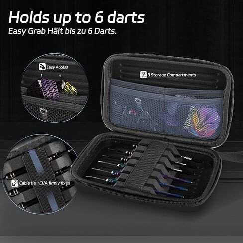 CyeeLife Pro Steel Tip Darts Set – 20g Brass Darts Gift Set with Dart Case | Includes 6 Aluminum Shafts, 12 Flights, 20 O-Rings, 2 Protectors, Sharpener & Tools for Beginners or Professionals in Saudi Arabia