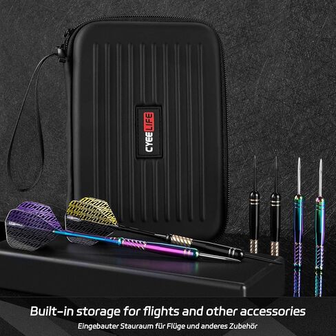 CyeeLife Pro Steel Tip Darts Set – 20g Brass Darts Gift Set with Dart Case | Includes 6 Aluminum Shafts, 12 Flights, 20 O-Rings, 2 Protectors, Sharpener & Tools for Beginners or Professionals in Saudi Arabia