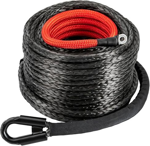 3/8 "× 100 قدم رافعة حبل وينش الاصطناعية 23809 IBS طقم كبل خط الرافعة الشاق مع الأكمام الواقية وخطاف الرافعة الصلب ل ATV UTV SUV 4WD على الطريق مركبة على الطريق (بدون دليل الحبل ، أورانج) in Saudi Arabia