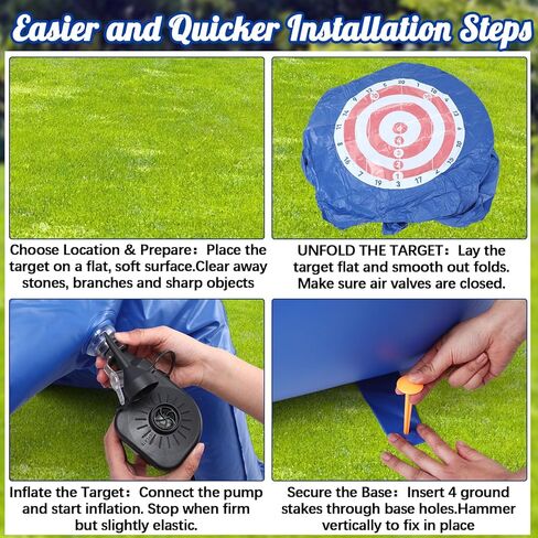 Seenelling 6ft Giant Inflatable Axe Darts with 15+ Game, 22 Pcs Axe Throwing Game Set with Air Pump Giant Outdoor Games for Backyard Yard Adults Family Party in Saudi Arabia