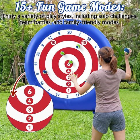 Seenelling 6ft Giant Inflatable Axe Darts with 15+ Game, 22 Pcs Axe Throwing Game Set with Air Pump Giant Outdoor Games for Backyard Yard Adults Family Party in Saudi Arabia