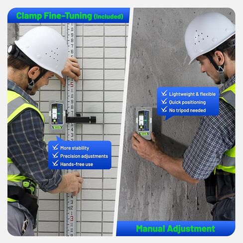 كاشف ليزر Huepar Pro، جهاز استقبال ليزر LCD وLED LR300 لمستوى الليزر - عوارض خضراء وحمراء في الهواء الطلق، متوافق مع مستويات الليزر Huepar & Pro مع وضع النبض، حتى 660 قدم، IP65، مغناطيس، يتضمن مشبك in Kuwait