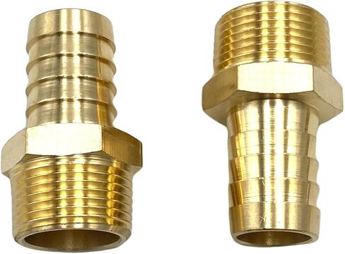 4 Pcs 3/4" Barb x 3/4" NPT Male Brass Hose Fittings,3/4 Inch Hose Barb to Male Pipe Fittings Brass Air Hose Fittings in Kuwait