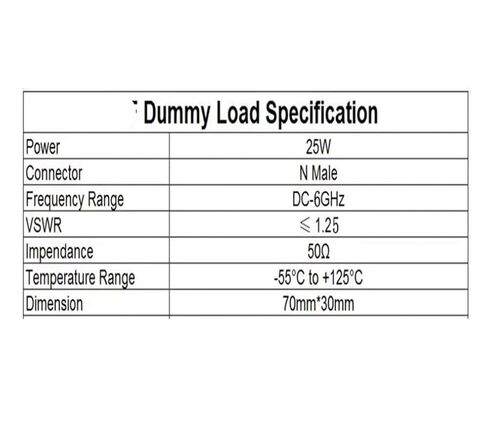 موصل ذكر 25 وات، حمل وهمي متحد المحور من النوع N، التردد: DC-6 جيجا هرتز، 50 أوم in Kuwait