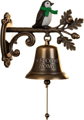 Vintage Witch Doorbell - Halloween Witch Bells for Door Decorative Hanger with Broom-Riding Witch - Functional Door Bell for Front Doors, Porch, Or Gothic Home Decor (A01) in Saudi Arabia