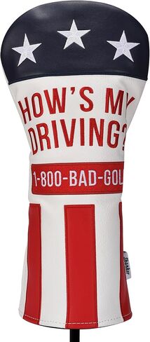 Shanker Golf - Funny Driver Headcover - How's My Driving Driver Cover - Funny Golf Gift for Men - Tour Grade PU Leather - Soft Velour Lining – Fits All Drivers - Funny Golf Gift for Men in Kuwait