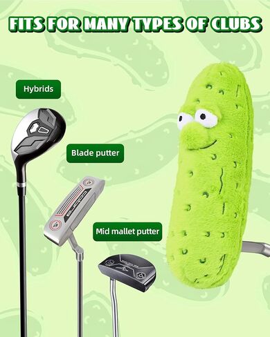 Big Teeth Big Dill Pickle Putter Cover, Plush Funny Putter Head Covers, for Blade, Half Mallet and Hybrid Club, Jar More Putts Funny Putter Cover, Drawstring Closure, You're A Big Dill to Me in Saudi Arabia