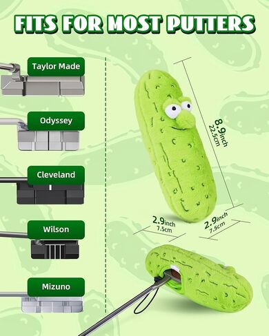 Big Teeth Big Dill Pickle Putter Cover, Plush Funny Putter Head Covers, for Blade, Half Mallet and Hybrid Club, Jar More Putts Funny Putter Cover, Drawstring Closure, You're A Big Dill to Me in Saudi Arabia