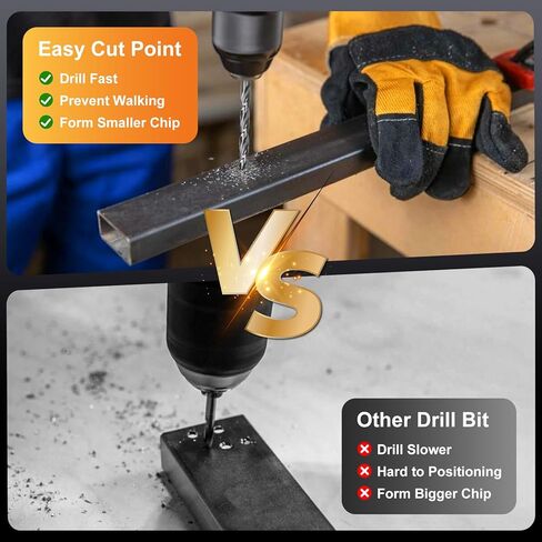 Cobalt Drill Bit Set- 21Pcs Titanium Aluminum Nitride Coated (TiAlN) with Bullet Point Tip M35 High Speed Steel Twist Jobber Length for Hardened Metal, Stainless Steel etc1/16-1/2" in Kuwait