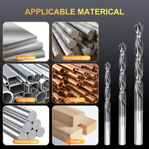 Cobalt Drill Bit Set- 21Pcs Titanium Aluminum Nitride Coated (TiAlN) with Bullet Point Tip M35 High Speed Steel Twist Jobber Length for Hardened Metal, Stainless Steel etc1/16-1/2" in Kuwait