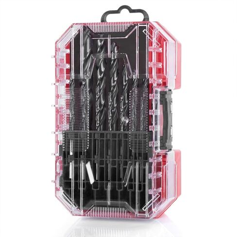 Cobalt Drill Bit Set- 21Pcs Titanium Aluminum Nitride Coated (TiAlN) with Bullet Point Tip M35 High Speed Steel Twist Jobber Length for Hardened Metal, Stainless Steel etc1/16-1/2" in Kuwait