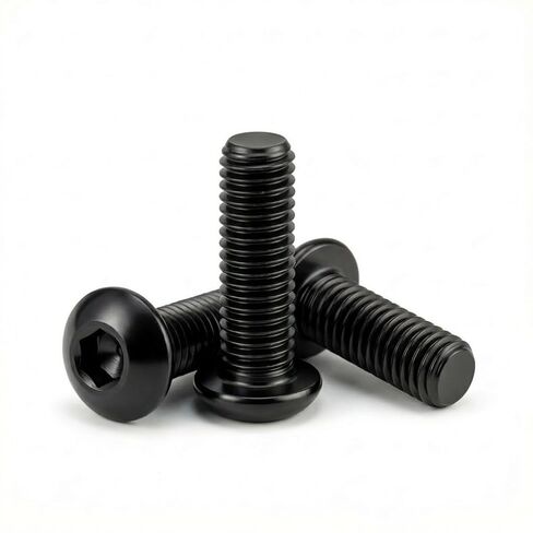M3 x 4mm (100 Pack) Button Head Socket Cap Screws, Black Oxide 304 Stainless Steel 18-8, Fully Machine Thread in Saudi Arabia
