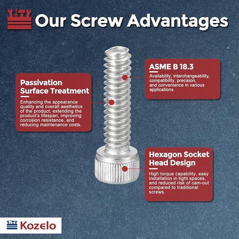 50pcs Socket Head Cap Screws - [#10-32 x 3/4"] 304 Stainless Steel Allen Socket Drive for Electrical Motor 3D Printing Fan Engine Replacement Use, Silver in Kuwait