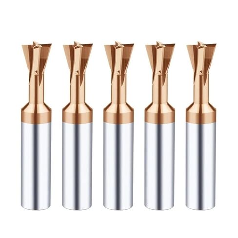5pcs/Set 75° Carbide Dovetail Milling Cutter CNC Tools Tungsten Steel End Mills(Coated,D12x60L) in Saudi Arabia