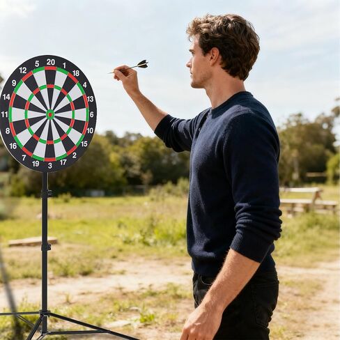 حامل لوح رمي السهام، حامل لوح رمي السهام المحمول عالي التحمل مع ارتفاع قابل للتعديل (34 بوصة إلى 74 بوصة)، حامل لوح رمي السهام للبالغين، تصميم حامل ثلاثي ثابت، سهل التجميع للسفر، في الهواء الطلق، ألعاب المنزل والبار in Kuwait