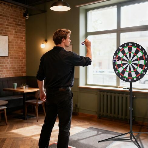 حامل لوح رمي السهام، حامل لوح رمي السهام المحمول عالي التحمل مع ارتفاع قابل للتعديل (34 بوصة إلى 74 بوصة)، حامل لوح رمي السهام للبالغين، تصميم حامل ثلاثي ثابت، سهل التجميع للسفر، في الهواء الطلق، ألعاب المنزل والبار in Kuwait