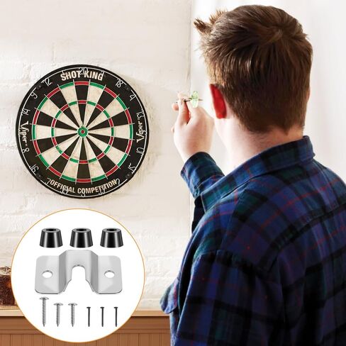 2 Sets Portable Dartboard Mounting Bracket Kit, Dartboard Hanging Hardware with Screws Stabilizers for Wall Mounting Dartboards Bracket for Hanging Dartboards Accessories in Saudi Arabia