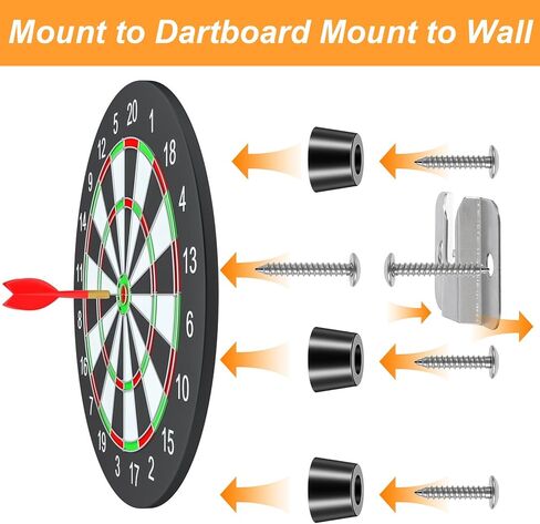 2 Sets Portable Dartboard Mounting Bracket Kit, Dartboard Hanging Hardware with Screws Stabilizers for Wall Mounting Dartboards Bracket for Hanging Dartboards Accessories in Saudi Arabia