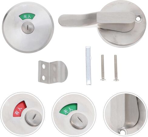 NUOBESTY Bathroom Stall Lock with Privacy Indicator, Stainless Steel Vacant Engaged Door Latch for Public Restroom Partitions, Toilet Door Indicator Bolt for Occupied/Vacant Status in Saudi Arabia