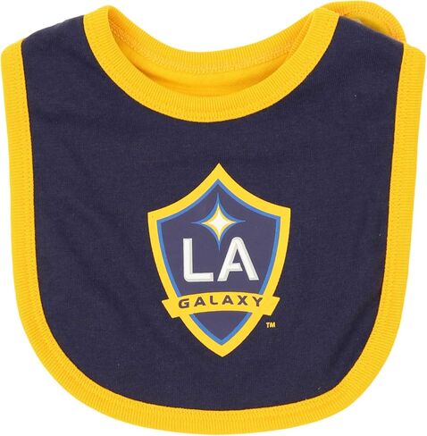 أديداس MLS Newborn (0M-9M) Little Kicker Creeper، مجموعة مناديل الأطفال وأحذية طويلة الرقبة، LA Galaxy 0-3 أشهر in Saudi Arabia