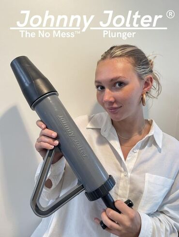 No Mess Toilet Plunger – Johnny Jolter Powerful Water Pressure Drain Unclogger for Toilets – Heavy Duty, Easy to Use, Superior Suction Power to Clear Clogs – Made in USA in Saudi Arabia