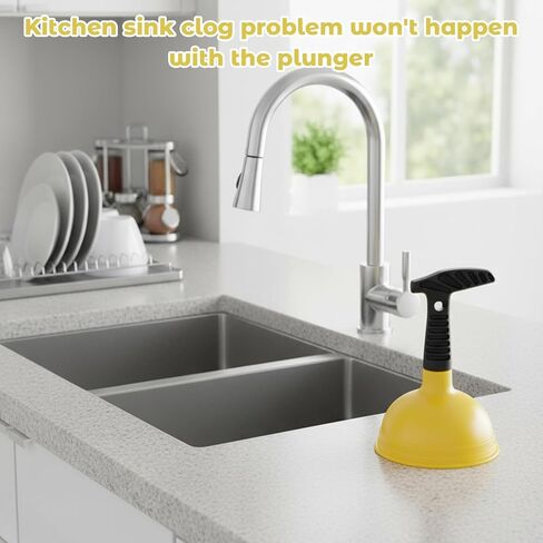 مجموعة مكونة من 4 قطع من غطاس الحوض، ومكبس حوض المطبخ وأدوات فك انسداد تصريف الحمام، تتضمن غطاسين قياسيين و2 منظف تصريف، باللون الأحمر والأصفر in Kuwait