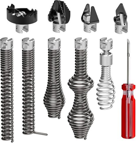 10 قطع من ملحقات مثقاب الثعبان، تتضمن 4 قواطع و5 حلزونات، ومجموعة أدوات تقطيع أوجيه الصرف، متوافقة مع موديلات K-400، وC-4، وC-6، وC-7، وC-8، وC-9 in Kuwait