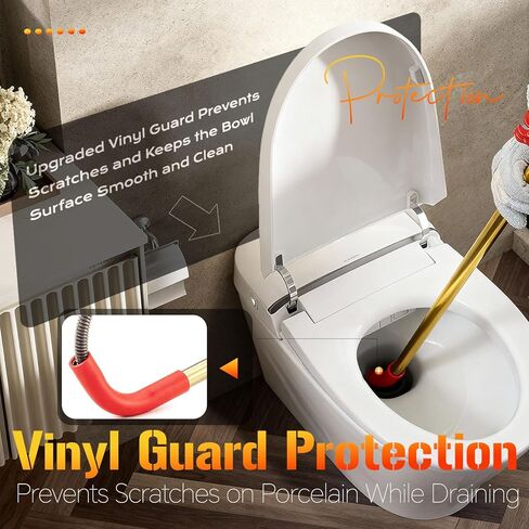 56658 K-6P 6FT ثعبان مثقاب المرحاض للاستخدام يدويًا أو مع المثقاب، تلسكوبي للوصول بشكل أكبر، أداة إزالة انسداد المرحاض شديدة التحمل مع رأس لمبة مزدوجة، مثقاب خزانة مرن مع واقي من الفينيل in Kuwait