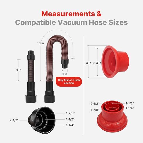 أداة إلغاء انسداد خط تصريف التيار المتردد 2 في 1 من Shop-Vac، محول منظف خط تصريف HVAC مناسب عالمي للمكانس الكهربائية، مرفق رطب مرن ومتين مع رؤية واضحة للحوض، ومجاري الأرضية، وتنظيف مكيف الهواء in Saudi Arabia