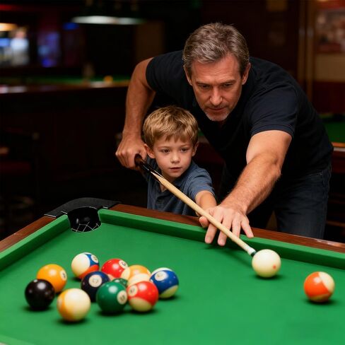 Billiard Tables, 48 Inch Wooden Mini Pool Table with 16 Balls, 2 Cue Sticks, 2 Chalks and Brush, Snooker Table Mini Pool Table for Kids, Family, Party in Kuwait