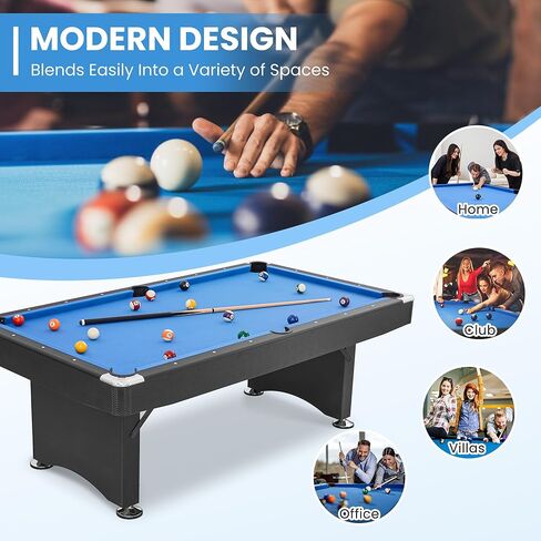 طاولة بلياردو مقاس 84 بوصة، طاولات بلياردو بطول 7 أقدام مع ملحقات، و2 عصا جديلة، وكرات بلياردو، ورف، وفرشاة لباد، وطباشير لأقبية غرفة الألعاب العائلية in Kuwait