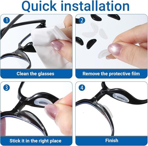 10 Pairs Silicone Nose Pads for Glasses Anti Slip Adhesive Glasses Nose Pad Replacement Prevent Noses Marks from Glass Anti Slip Noses Pieces for Sunglasses Plastic Frame Glass Replacement in Saudi Arabia