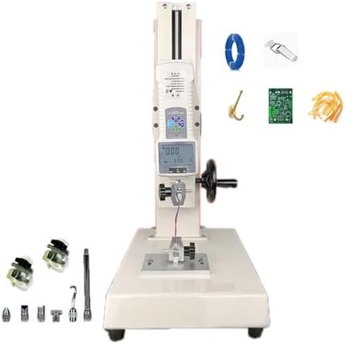 آلة اختبار الشد الرقمية 10-1000N، 5 مجسات، 300 رحلة، مقعد عمودي لكرنك اليد للمنسوجات والرياضة والأبحاث وصيد الأسماك والفراء - قياس الضغط الدقيق in Kuwait