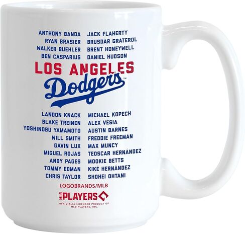 Logo Brands Los Angeles Dodgers 2024 World Series Champions 15 Ounce Roster Coffee Mug in Saudi Arabia