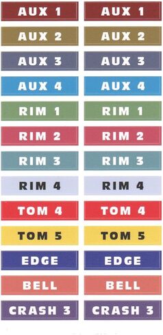 Silverline Cable Snake Aux Sticker Replacements for Roland Auxiliary Accessories V-Drums (1 Set) in Kuwait