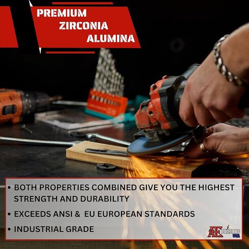 أكل برو. الولايات المتحدة الأمريكية - أقراص زركونيا فاخرة مقاس 4.5 بوصة × 7/8 بوصة، أقراص جلاخة زاوية 4-1/2 بوصة، درجة صناعية، قرص رفرف من النوع 27 للمطاحن، أقراص الصنفرة، اللمسة النهائية | عجلات الطحن (10 قطع) - 60 حبيبة in Kuwait