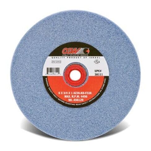 CGW Abrasives 7X1X1 T1 AZ36-K8-V32A Premium Blue Aluminum Oxide Vitrified Bench and Pedastal Wheels Type 1 - Wheel 1 Pack in Kuwait