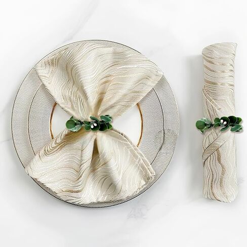 12 قطعة من حلقات مناديل أوراق الأوكالبتوس، حلقات مناديل بوهو، حامل مناديل المزرعة الخضراء لتزيين طاولة الطعام وحفلات الزفاف والكريسماس in Kuwait