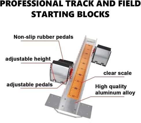 Starting Block for Sprinter, Athletics Professional Starting Block, Track and Field 6 Angle Pedals Adjustable Sprinter Starting Block, Suitable for Plastic Runway Cinder Track in Kuwait