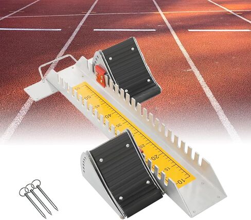 Starting Blocks, Athletics Track Blocks for Sprinting, Sprinter Pedal with 6 Angle Adjustable, Running Apparatus for Track, Competition Equipment with Handle for Plastic Runway in Kuwait