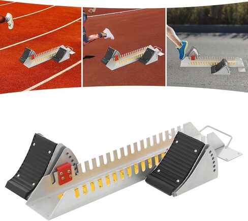 Starting Blocks, Athletics Track Blocks for Sprinting, Sprinter Pedal with 6 Angle Adjustable, Running Apparatus for Track, Competition Equipment with Handle for Plastic Runway in Kuwait