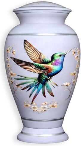 Remoria Green Urn for Ashes for Women & Men – Large Decorative Hummingbird Cremation Urns for Human Ashes Adult Female & Male, Ideal for Funeral and Memorial in Saudi Arabia