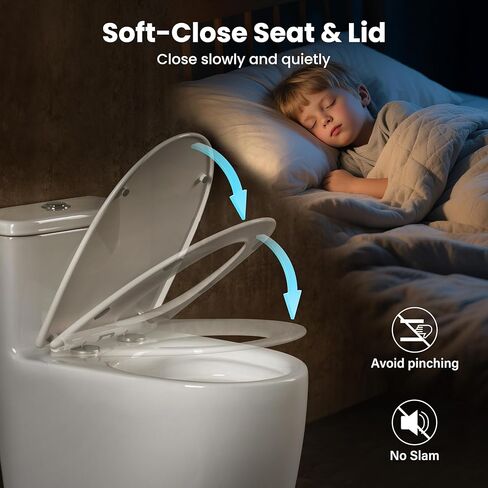 مرحاض Casta Diva قطعة واحدة ممدود مع مقعد كرسي مريح بارتفاع 17.5 بوصة ADA، مراحيض حديثة مدمجة للحمام، تدفق مزدوج عالي الكفاءة 1.0/1.28 GPF & MAP 1000 جرام، 12 بوصة خشنة، أبيض in Kuwait